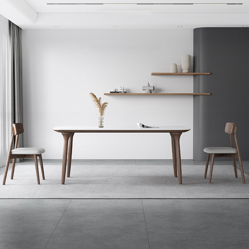 Modern Sintered Stone Top Dining Set Rectangle 1/3/4/5/7 Pieces wooden Table Set