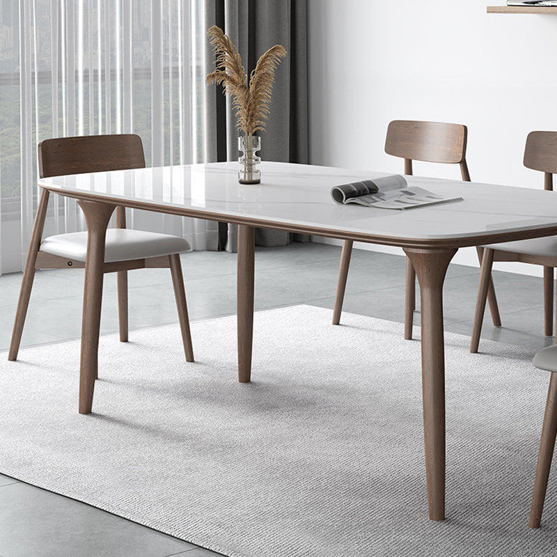 Modern Sintered Stone Top Dining Set Rectangle 1/3/4/5/7 Pieces wooden Table Set