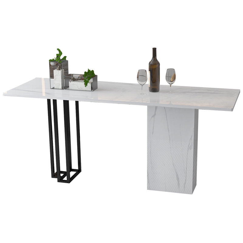 Industrial Rectangle Table and Stool Set 1/2/3 Pieces White Bar Table and Stools