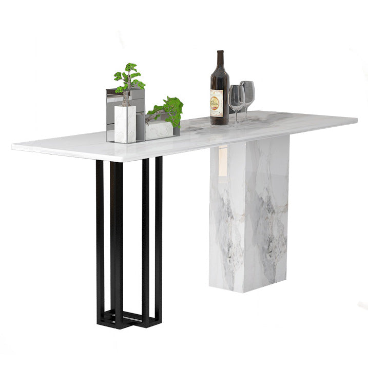 Industrial Rectangle Table and Stool Set 1/2/3 Pieces White Bar Table and Stools