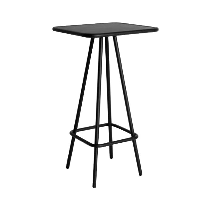 Industrial Square Bar Table Set 1/2 Pieces Counter Table with Iron High Stools