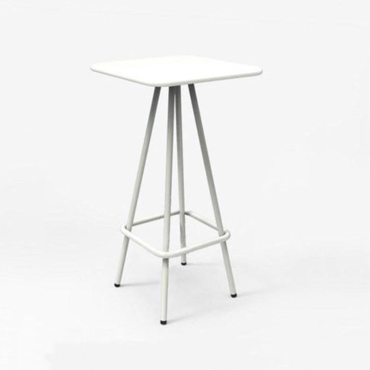 Industrial Square Bar Table Set 1/2 Pieces Counter Table with Iron High Stools