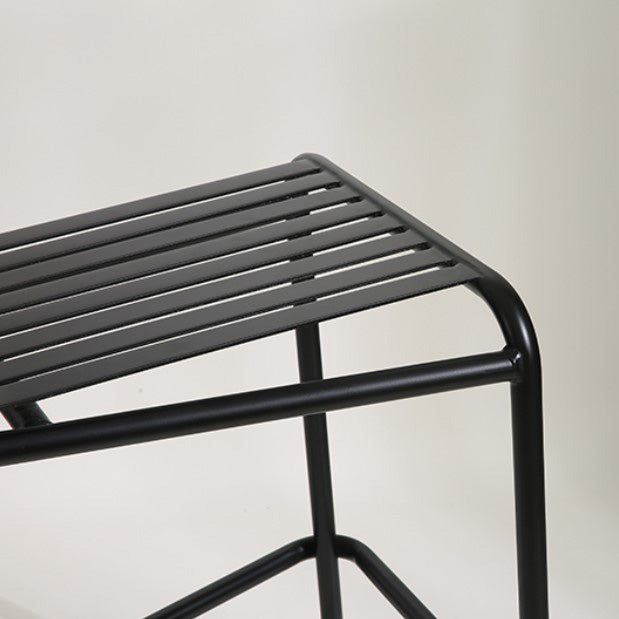 Industrial Square Bar Table Set 1/2 Pieces Counter Table with Iron High Stools