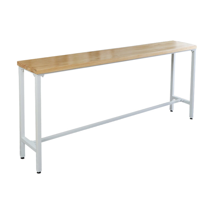 Luxury Rectangle Solid Wood Bar Table Set 1/4 Pieces Counter Table with Black Stools