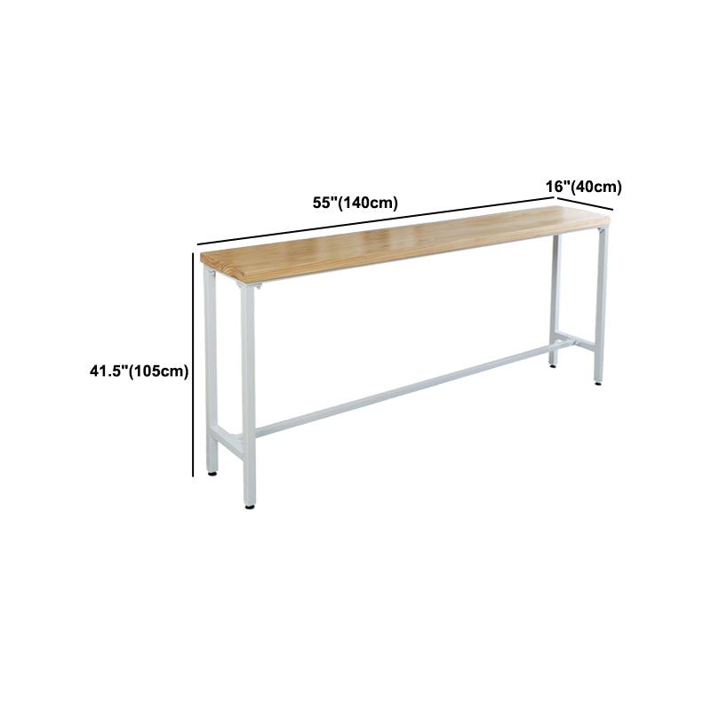 Luxury Rectangle Solid Wood Bar Table Set 1/4 Pieces Counter Table with Black Stools