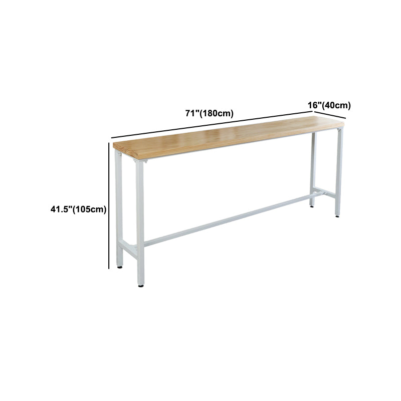 Luxury Rectangle Solid Wood Bar Table Set 1/4 Pieces Counter Table with Black Stools