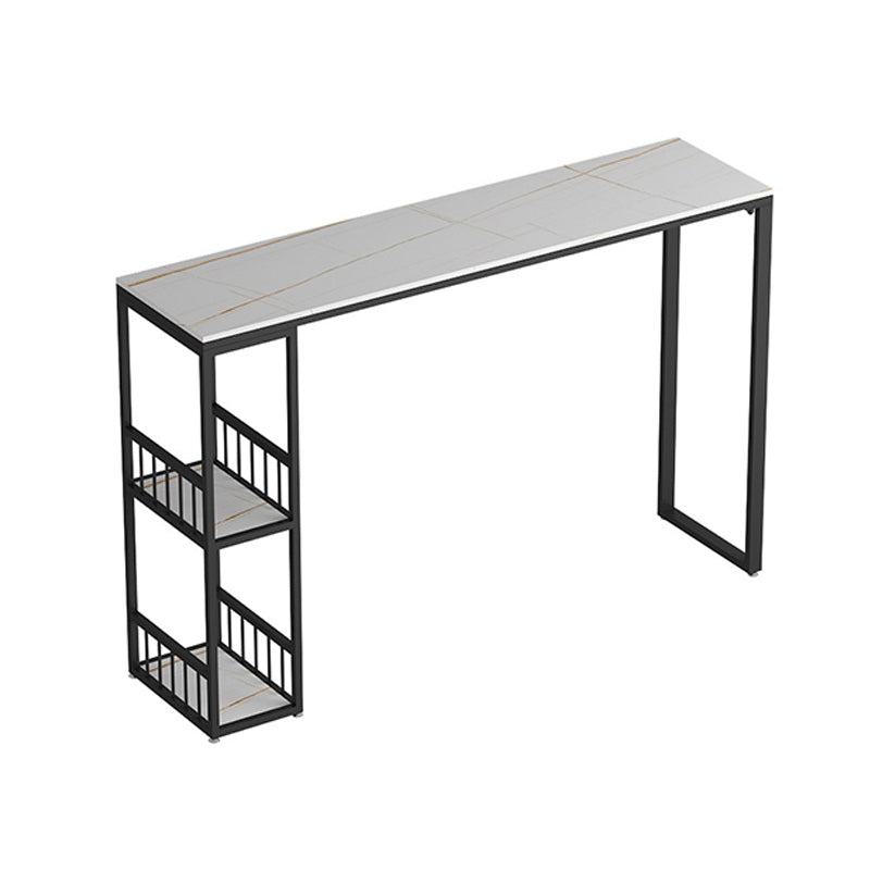 Modern 1/3 Pieces Bar Table Set Rectangle Stone Counter Table with High Stools