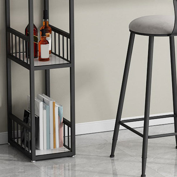 Modern 1/3 Pieces Bar Table Set Rectangle Stone Counter Table with High Stools