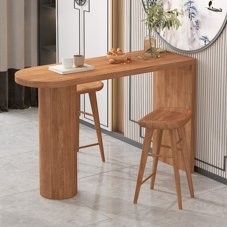 1/3/4/5 Pieces Solid Wood Table and Stool Set Matte Finish Modern Bar Set