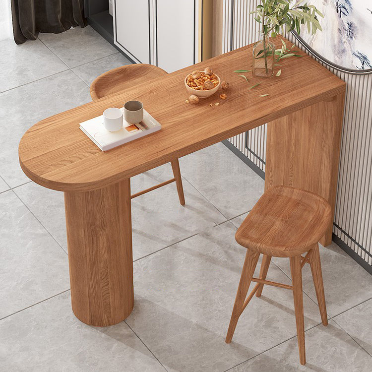 1/3/4/5 Pieces Solid Wood Table and Stool Set Matte Finish Modern Bar Set