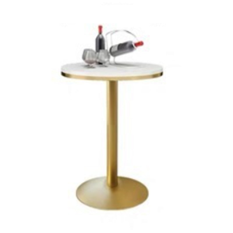 Glam 1/3/5 Pieces Bar Table Set Round Stone Counter Table with High Stools