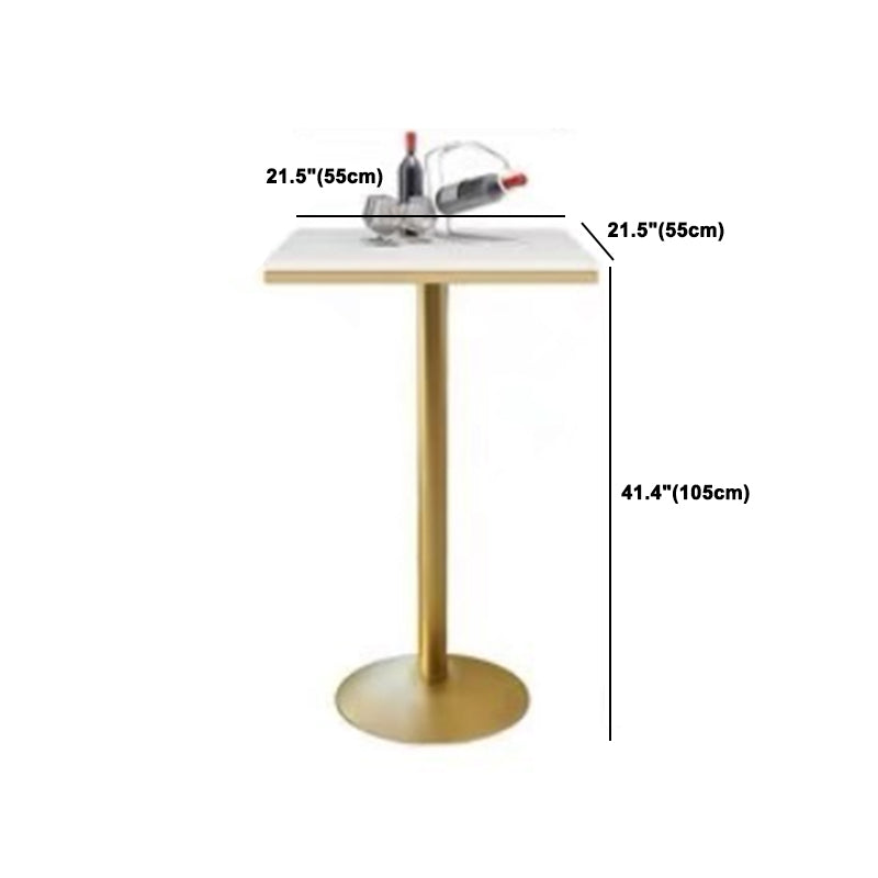 Glam 1/3/5 Pieces Bar Table Set Round Stone Counter Table with High Stools