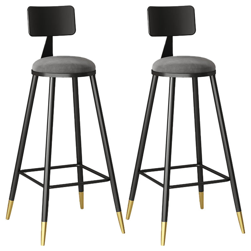 Modern Armless Backrest Counter Stool Steel Barber Shop Bar Stool with Cushion and Pedal