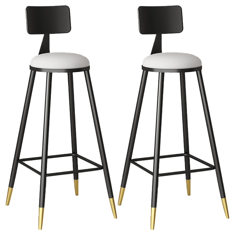 Modern Armless Backrest Counter Stool Steel Barber Shop Bar Stool with Cushion and Pedal