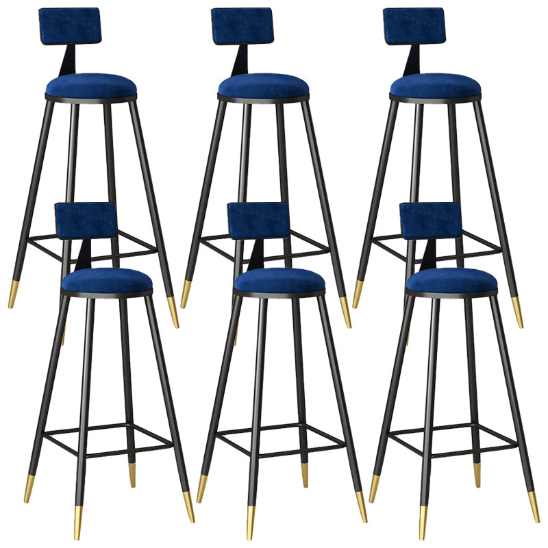 Modern Armless Backrest Counter Stool Steel Barber Shop Bar Stool with Cushion and Pedal