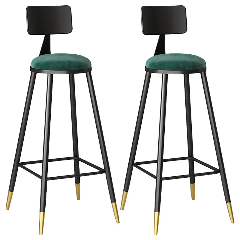 Modern Armless Backrest Counter Stool Steel Barber Shop Bar Stool with Cushion and Pedal