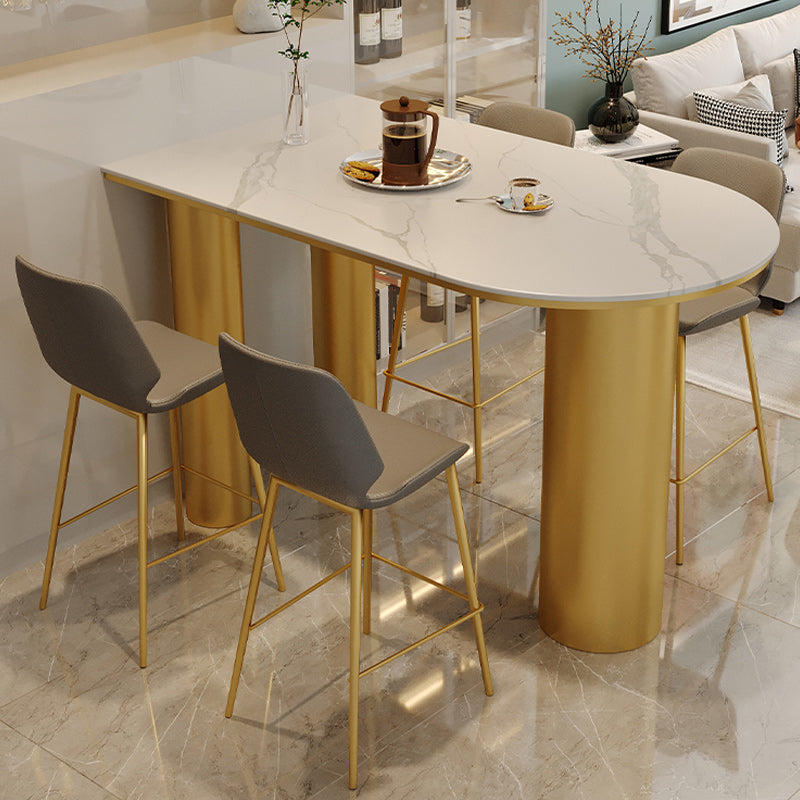 Scandinavian Bucket Counter & Bar Stool Footrest Leather Indoor Counter Stool