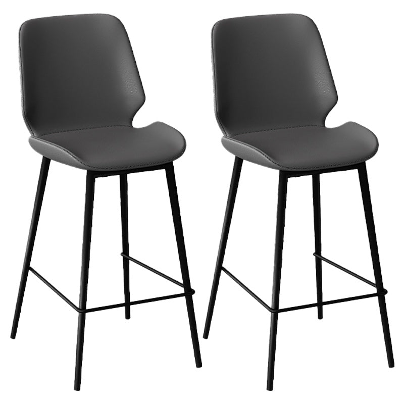 Scandinavian Bucket Counter & Bar Stool Footrest Leather Indoor Counter Stool