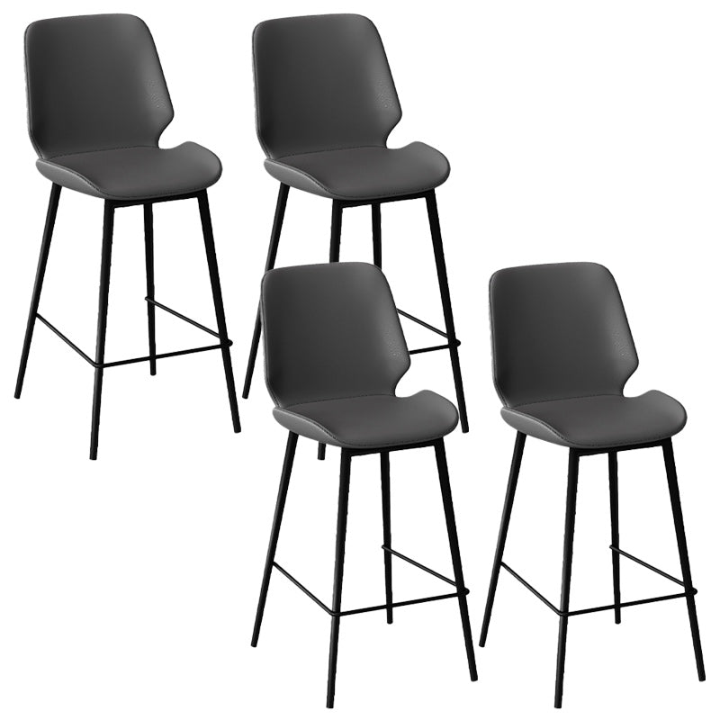 Scandinavian Bucket Counter & Bar Stool Footrest Leather Indoor Counter Stool