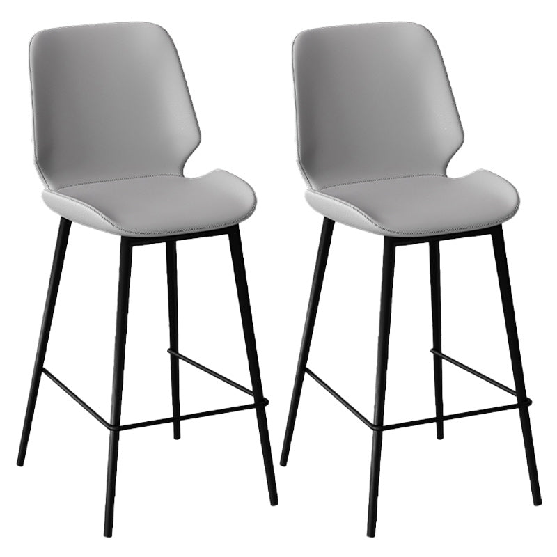 Scandinavian Bucket Counter & Bar Stool Footrest Leather Indoor Counter Stool