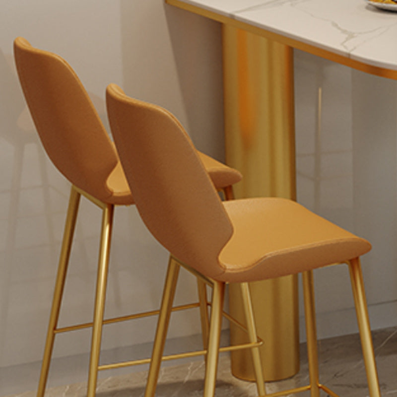 Scandinavian Bucket Counter & Bar Stool Footrest Leather Indoor Counter Stool