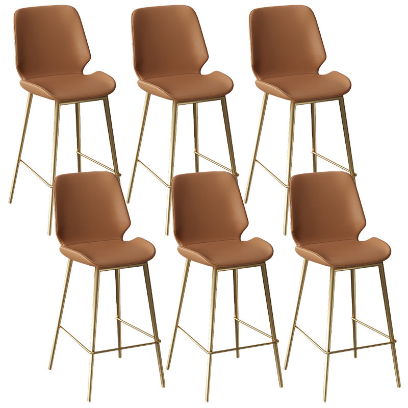 Scandinavian Bucket Counter & Bar Stool Footrest Leather Indoor Counter Stool