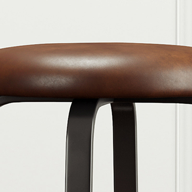 Modern Armless Stackable Counter Stool Iron Cafe Bar Stool with Cushion and Pedal