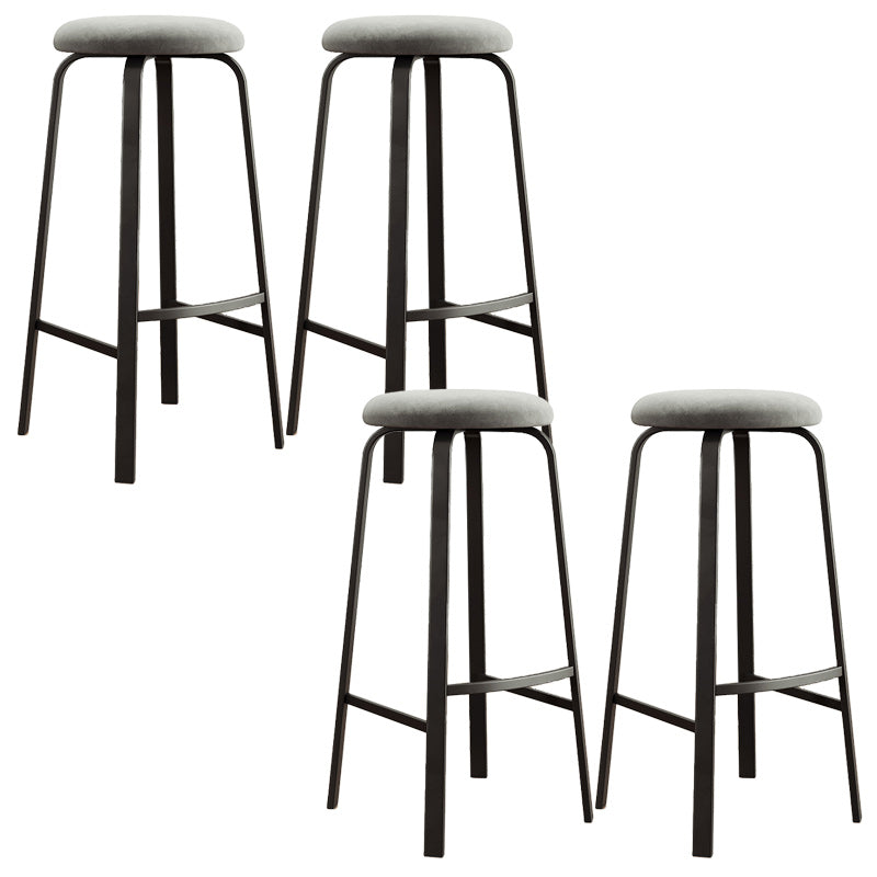 Modern Armless Stackable Counter Stool Iron Cafe Bar Stool with Cushion and Pedal