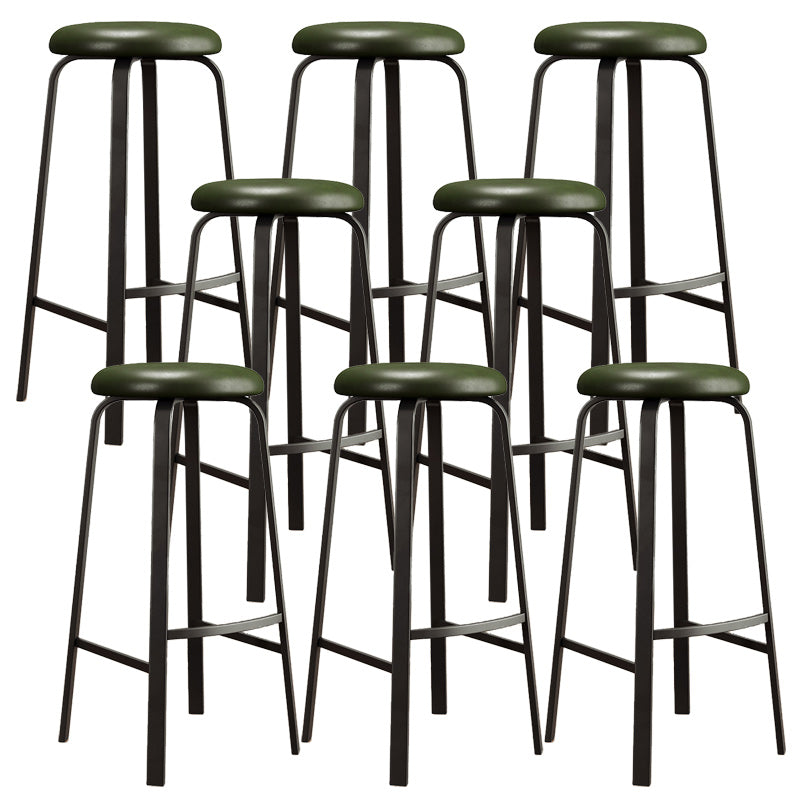 Modern Armless Stackable Counter Stool Iron Cafe Bar Stool with Cushion and Pedal