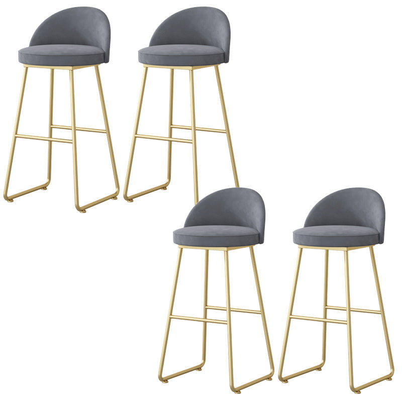 Nordic Glam Bar-stool Bucket Bar Stool for Home with Metal Legs
