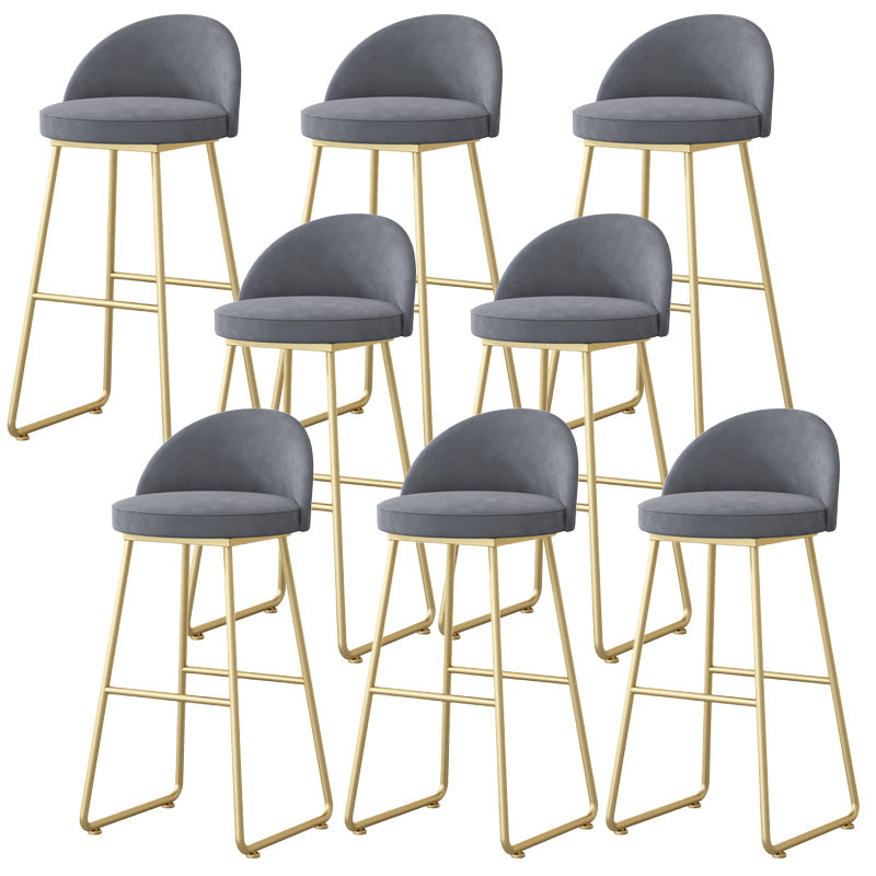 Nordic Glam Bar-stool Bucket Bar Stool for Home with Metal Legs