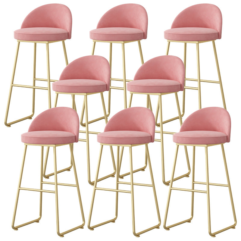 Nordic Glam Bar-stool Bucket Bar Stool for Home with Metal Legs