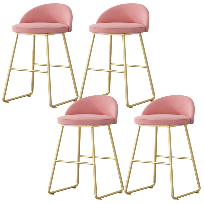 Nordic Glam Bar-stool Bucket Bar Stool for Home with Metal Legs