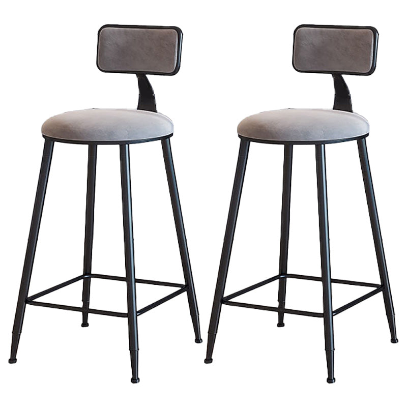 Modern Armless Backrest Counter Stool Iron Dining Room Bar Stool with Cushion