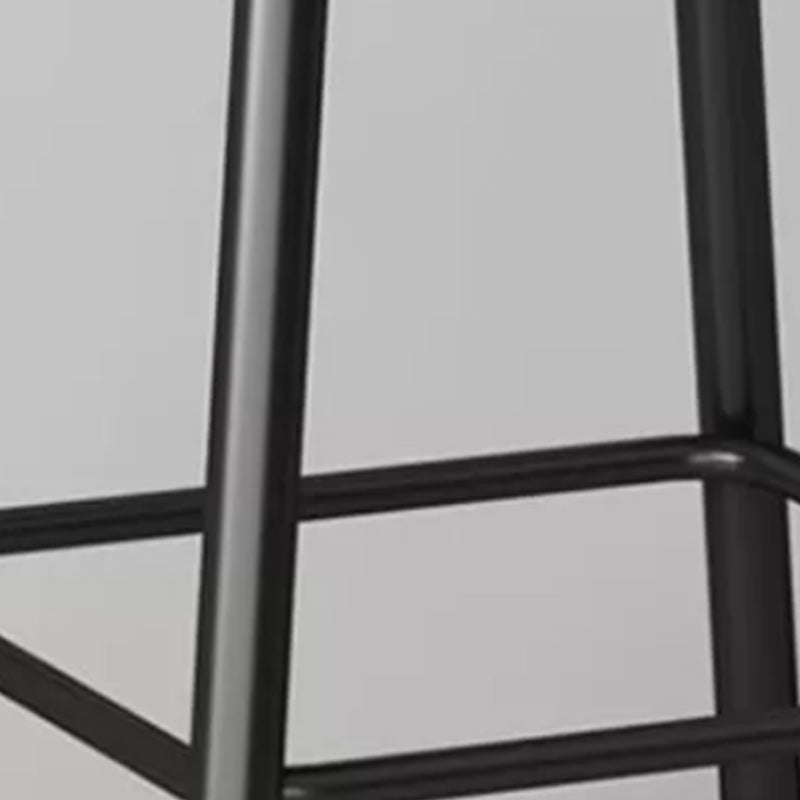 Modern Armless Backrest Counter Stool Iron Dining Room Bar Stool with Cushion