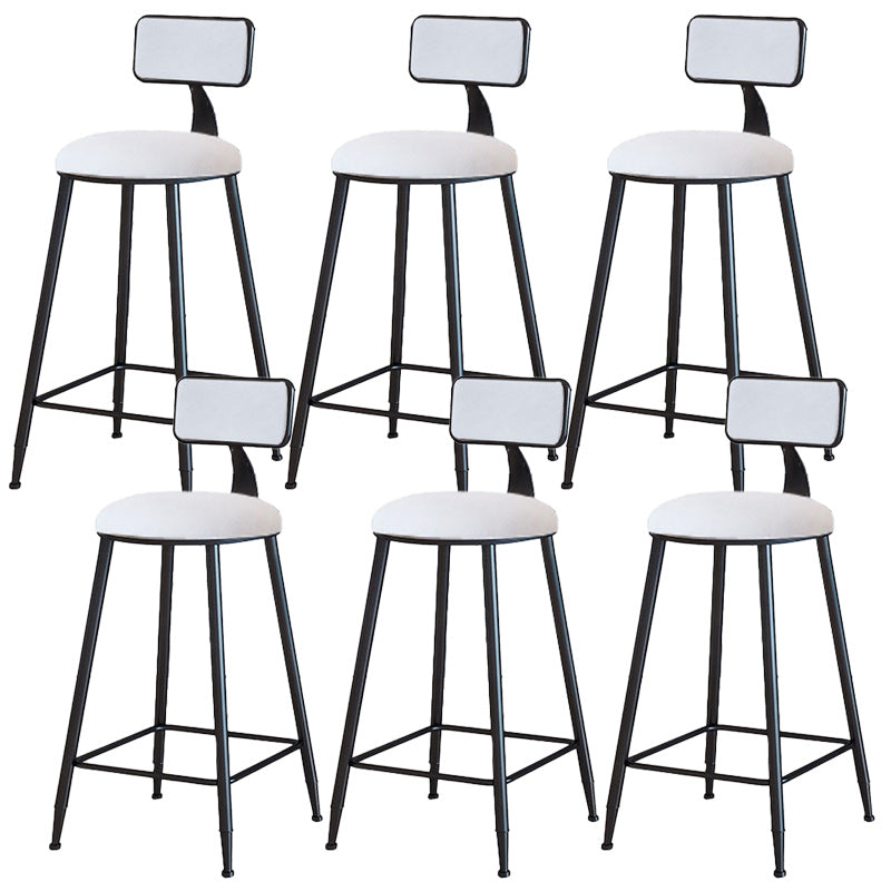 Modern Armless Backrest Counter Stool Iron Dining Room Bar Stool with Cushion