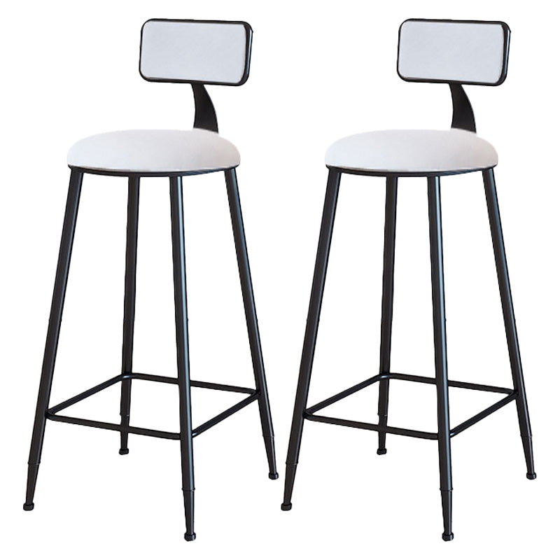 Modern Armless Backrest Counter Stool Iron Dining Room Bar Stool with Cushion