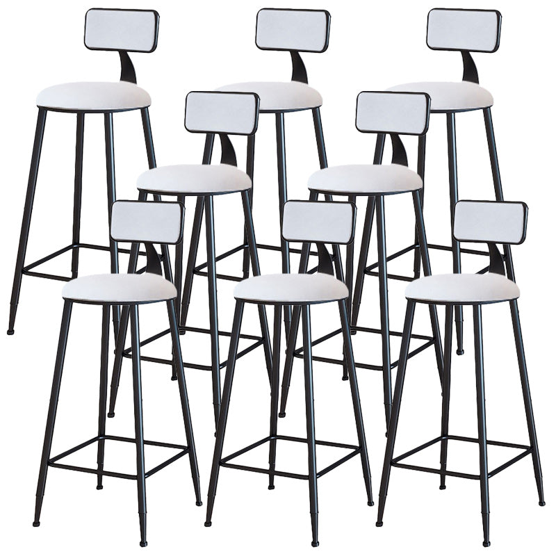 Modern Armless Backrest Counter Stool Iron Dining Room Bar Stool with Cushion