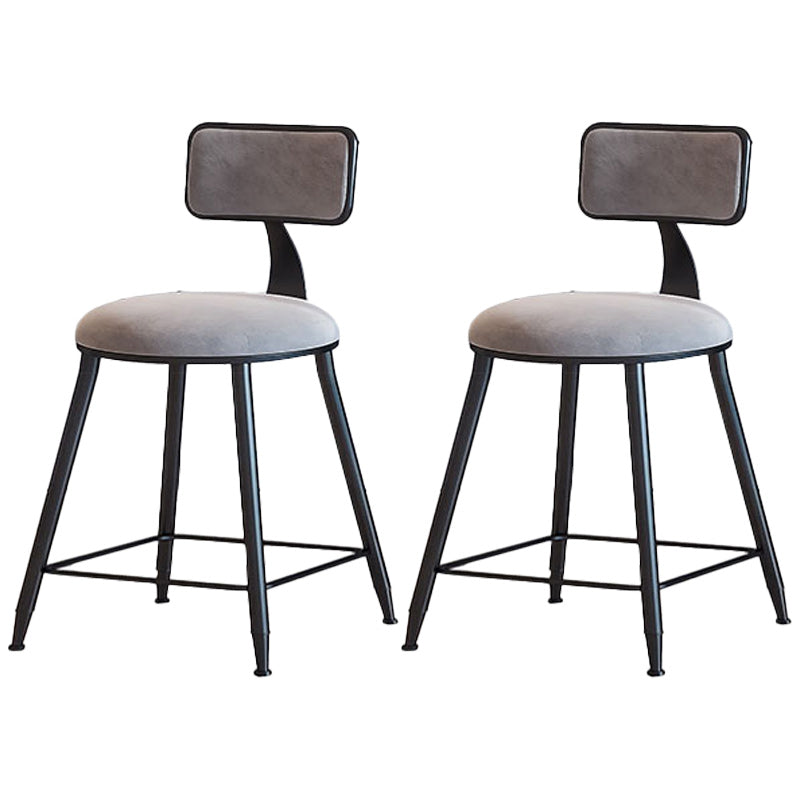 Modern Armless Backrest Counter Stool Iron Dining Room Bar Stool with Cushion