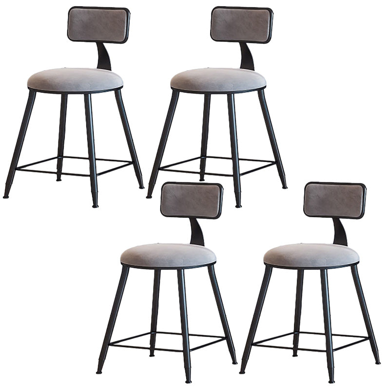 Modern Armless Backrest Counter Stool Iron Dining Room Bar Stool with Cushion