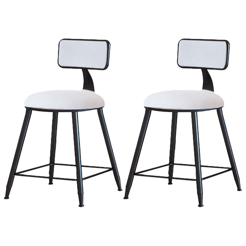 Modern Armless Backrest Counter Stool Iron Dining Room Bar Stool with Cushion