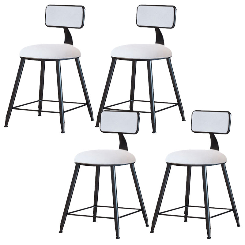 Modern Armless Backrest Counter Stool Iron Dining Room Bar Stool with Cushion