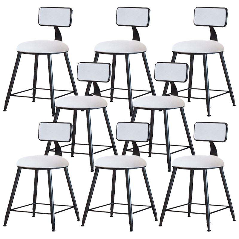 Modern Armless Backrest Counter Stool Iron Dining Room Bar Stool with Cushion