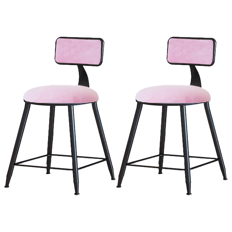 Modern Armless Backrest Counter Stool Iron Dining Room Bar Stool with Cushion