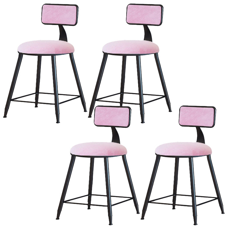 Modern Armless Backrest Counter Stool Iron Dining Room Bar Stool with Cushion