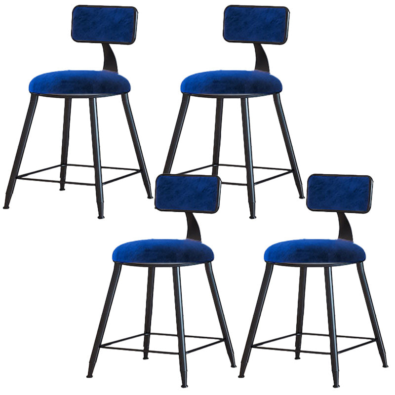 Modern Armless Backrest Counter Stool Iron Dining Room Bar Stool with Cushion