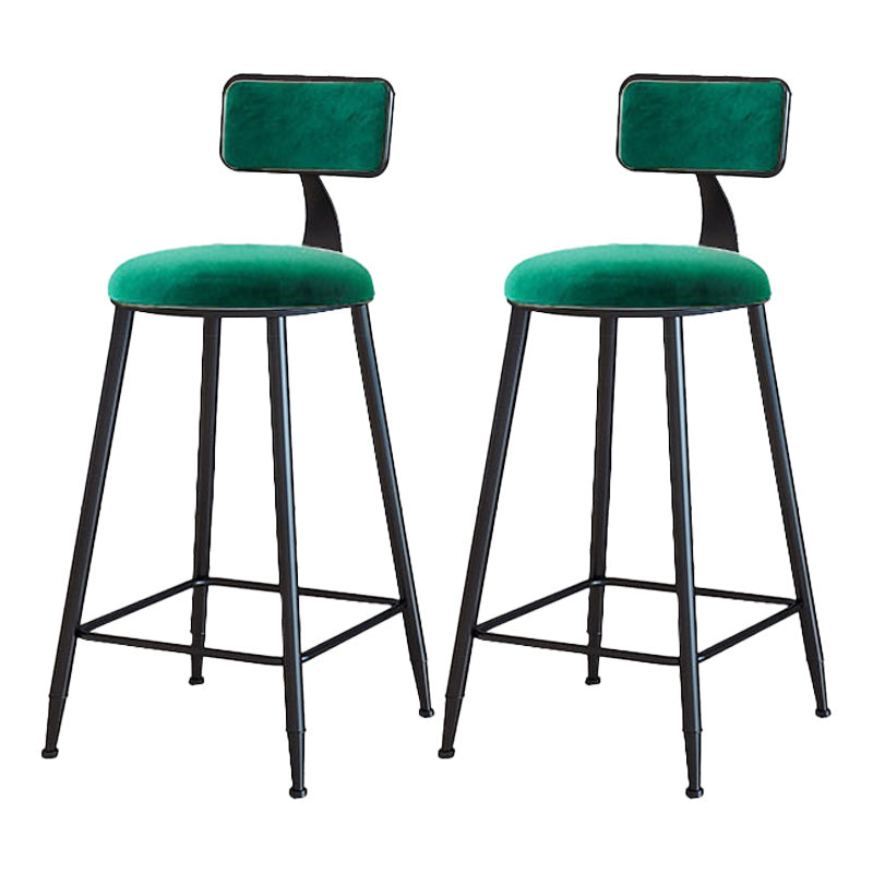 Modern Armless Backrest Counter Stool Iron Dining Room Bar Stool with Cushion