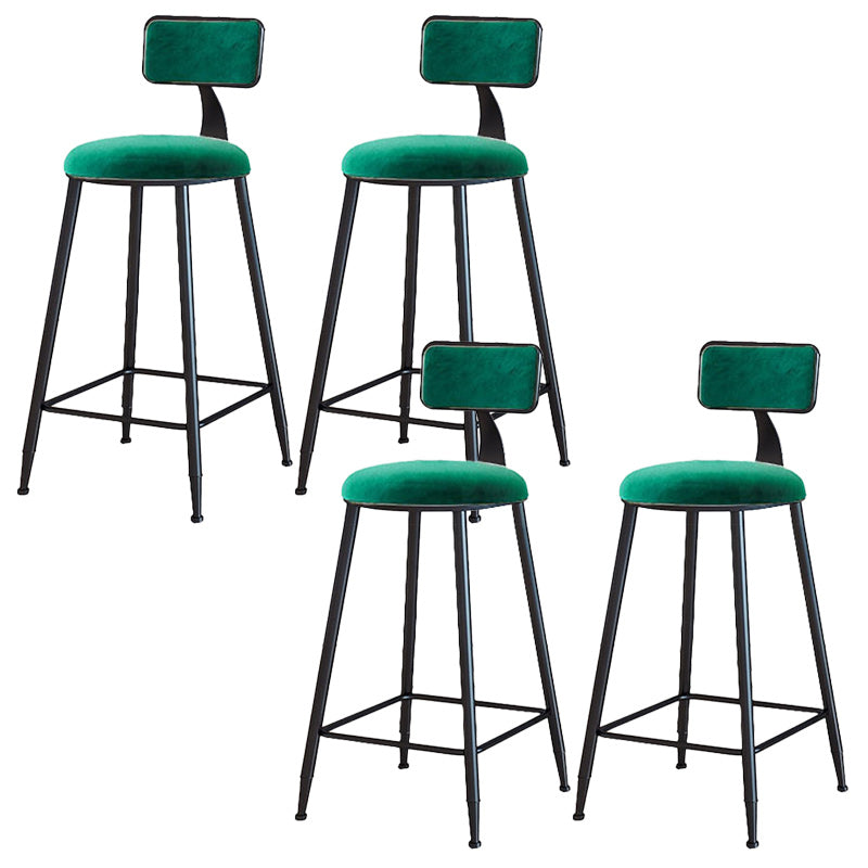Modern Armless Backrest Counter Stool Iron Dining Room Bar Stool with Cushion