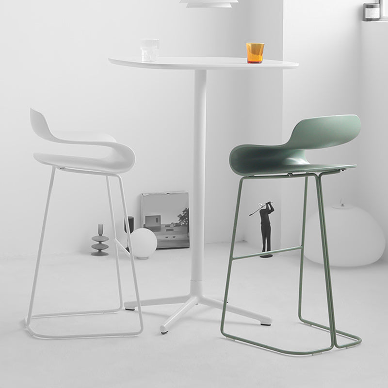 Modern Style Bar-stool Plastic Bar Stool with Metal Legs for Home