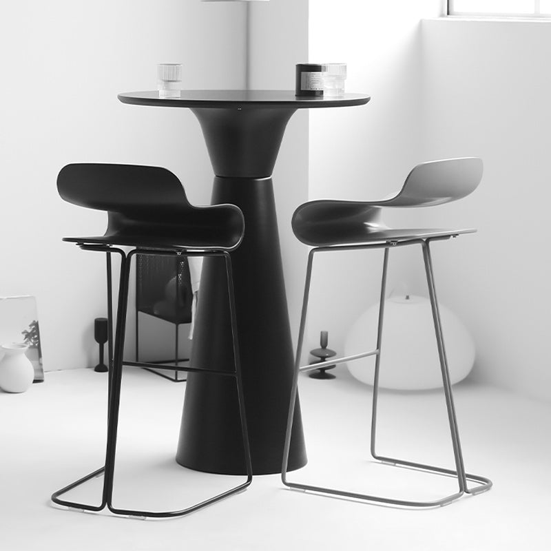 Modern Style Bar-stool Plastic Bar Stool with Metal Legs for Home